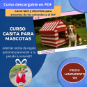 Casita para perros, estructura de madera con tela de toldo