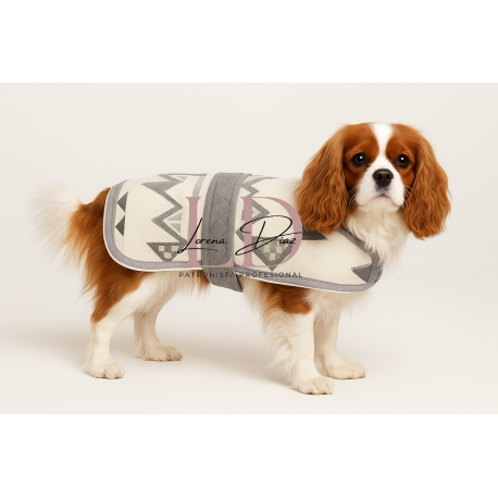 Patrón Abrigo Para Mascotas - Modelo BOHO - 11 tallas
