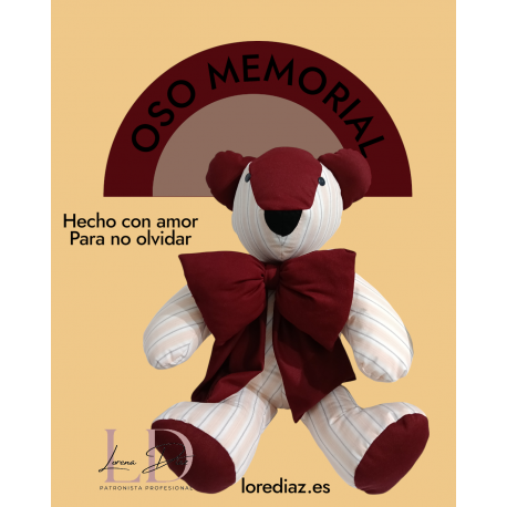 Oso memorial artesanal – tamaño grande