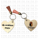 Llavero corazón de madera personalizado – doble cara