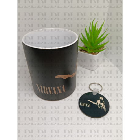 Pack rock personalizado – taza mágica + llavero