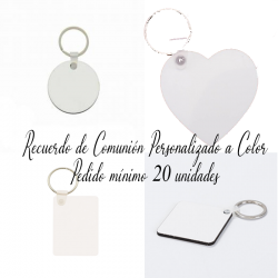 Llavero de madera sublimable personalizado para comunión – doble cara a color (pedido mínimo 20 unidades)