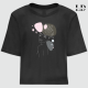 Camiseta “Alma en Flor” – Diseño floral minimalista en negro