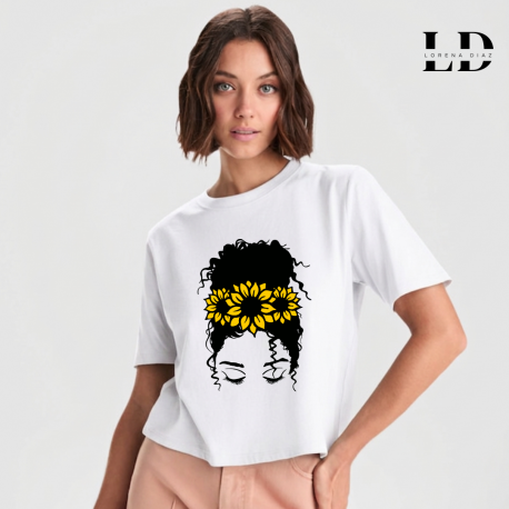 Camiseta “Aura Solar” – Diseño girasoles minimalista