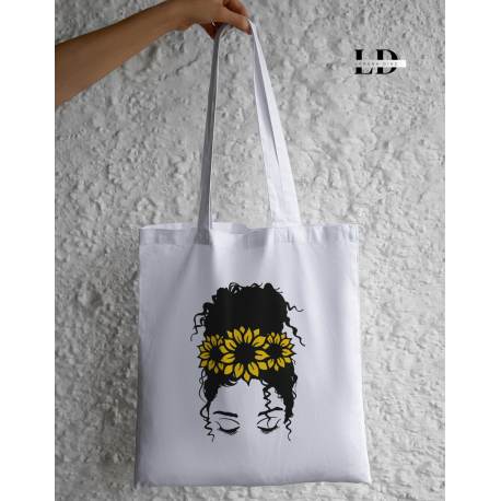 Tote Bag “Aura Solar” – Bolsa de tela girasoles minimalista