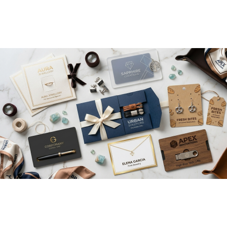 Tarjetas Personalizadas para Joyería y Regalos por 10 unidades