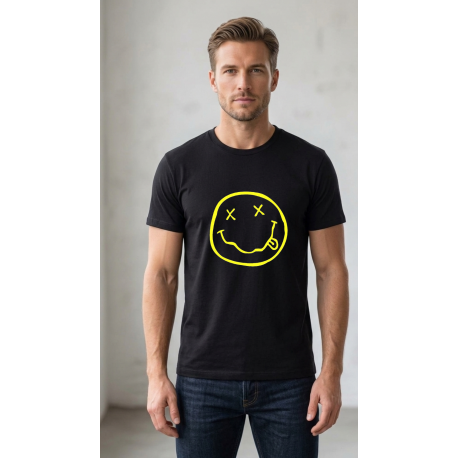 Camiseta Nirvana Smiley Logo Unisex – Algodón 100%