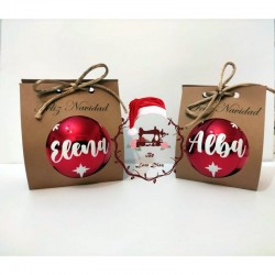 Bolas Personalizadas de Navidad Color Rojo 6 cm con Caja