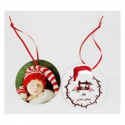 Bolas Personalizadas de Navidad Color Rojo 6 cm con Caja